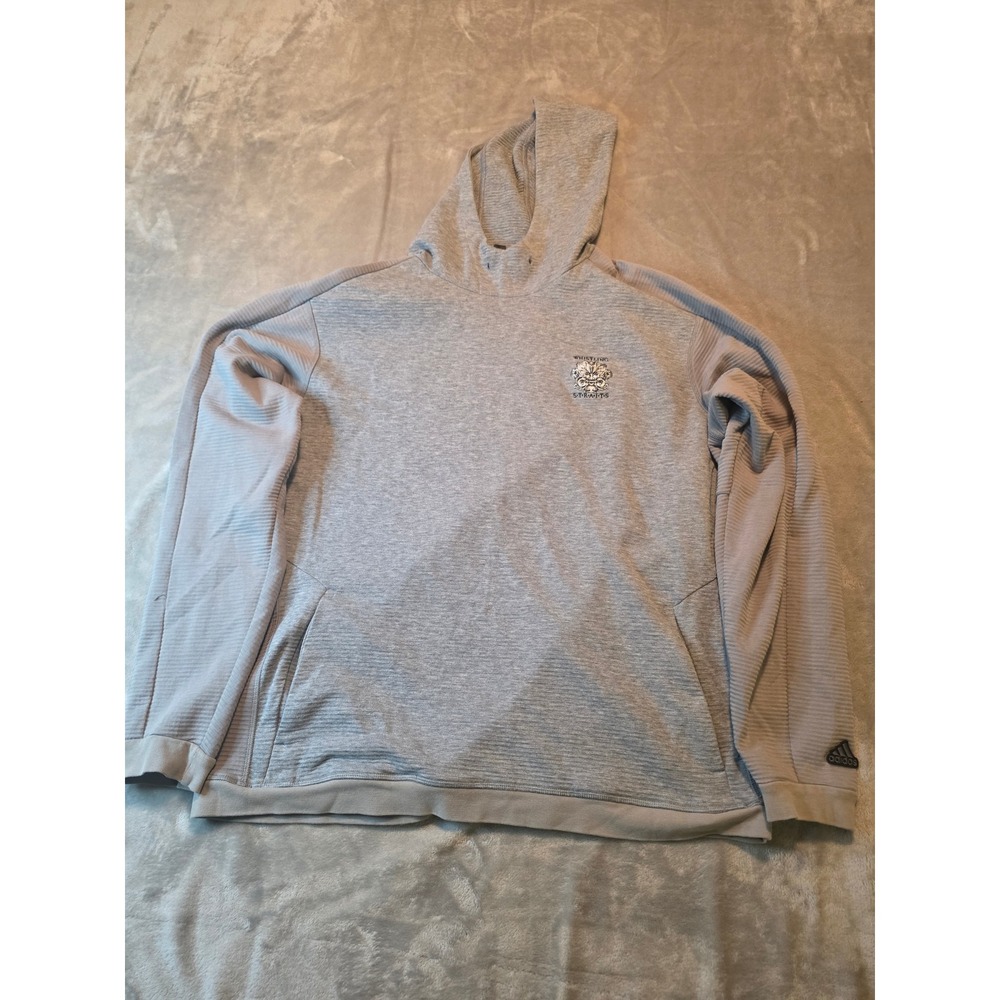 Adidas Golf Hoodie Mens Large Gray Whistling Straits Cold Ready GU5125 Pullover